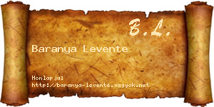 Baranya Levente névjegykártya