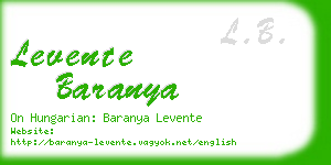 levente baranya business card